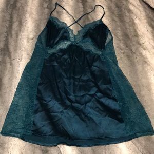 Teal satin nightie